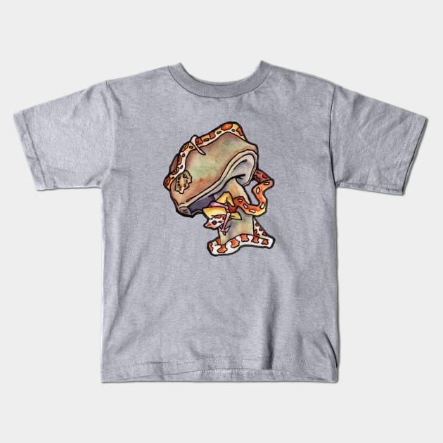 Witchy Little Snake with a Mushroom Kids T-Shirt by JenTheTracy